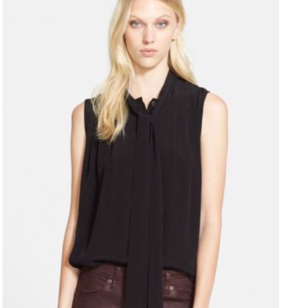 NWOT BURBERRY BRIT Tie-Accented Sleeveless Top